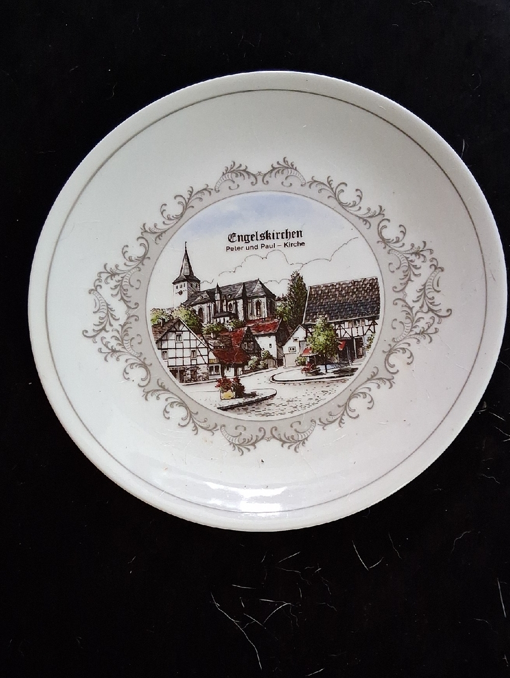 Vintage Decorative Engelkirchen Scenic Cream Collector Plate